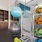 fitness center  with exercise balls on racks and cubby holes for personal items