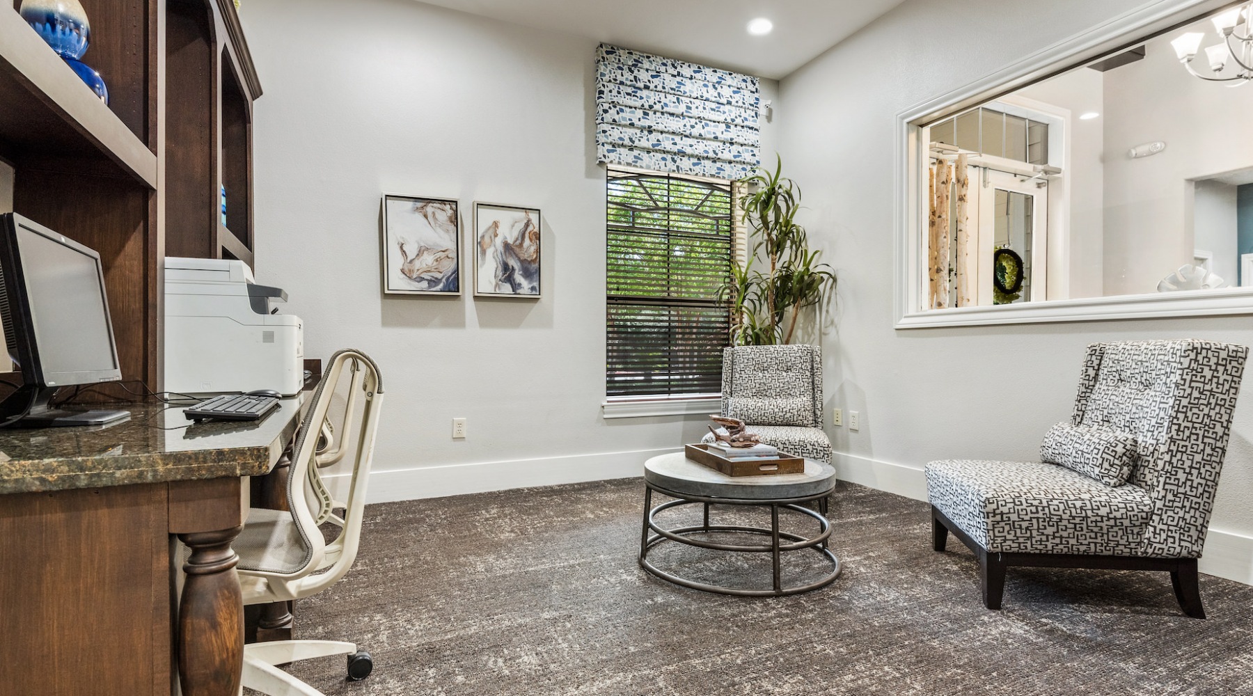 Warm Business Center Area